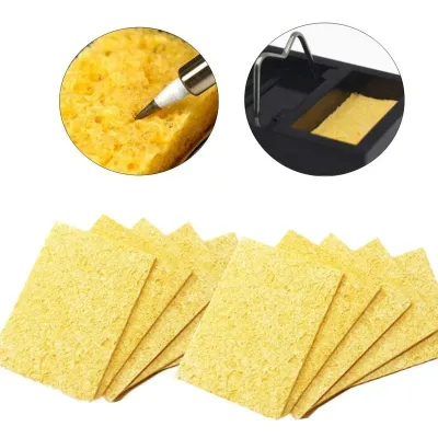 10Pcs 6x6cm Soldering Iron Cleaning Sponge, Anti-Scald Reusable Solder Tip Cleaner for Removing Tin Residue Electronics Welding