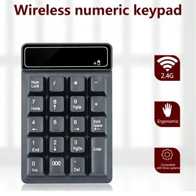 New 2.4GHz Wireless Wired Keyboard Bluetooth Mini USB Numeric Keypad 19 Keys Number Pad Numpad Receiver for Accounting Laptop PC