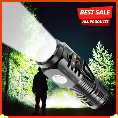 LED Strong Light Flashlight Rechargeable Multi functional for Long Range Portable Outdoor Home Mini Flashlight Cap Clip Light