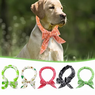 1-20PCS Reusable Pet Cooling Scarf Summer Ice Silk Bandana for Dogs Cooling Towel Neck Wrap Heat Relief Small Medium Large Pets