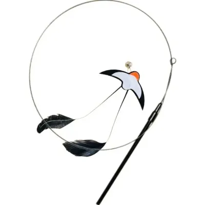 Cat Toys Interactive Funny Simulation Bird Feather with Bell Cat Stick Toy for Kitten Playing Teaser Wand Toy Pet Cats Supplies