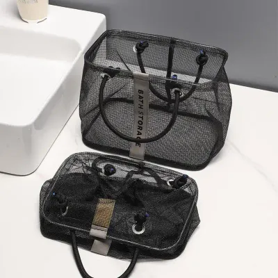 Collapsible Mesh Drain Basket 2in1 Large Storage Handled Organizer For Swimming Pool Portable Toiletry Bag