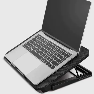 CPU Cooling Foldable Laptop Table Colored Lights RGB Two Fans Notebook Riser 8-speed Adjustment Portable Laptop Stand Holder
