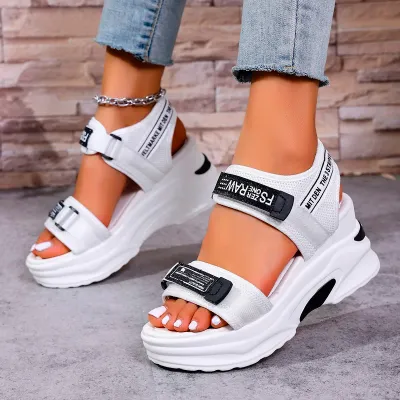 Women Platform Wedge Sandals Summer Fashion New Comfortable Shoes for Women Light Casual Velcro Beach Sandals Zapatos De Mujer