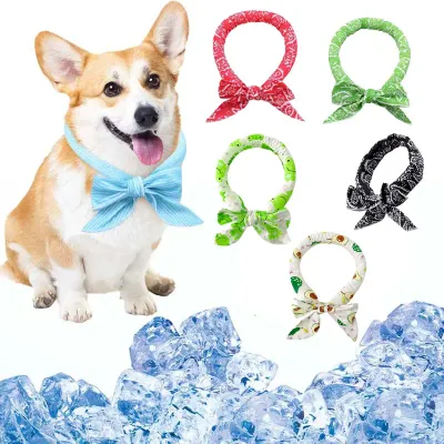 1-20PCS Pet Cooling Scarf for Dogs Summer Ice Silk Bandana Neck Wrap Heat Relief Reusable Cool Collar Small Medium Large Pets