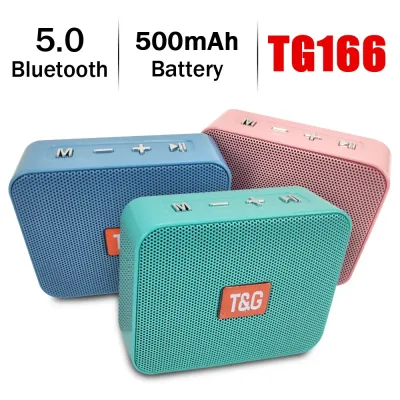 Портативный Bluetooth-колонка TG166, беспроводная мини‑бас колонка Boombox, BT, USB, TF, AUX, для использования на открытом воздухе, совместимая со смартфонами и планшетами