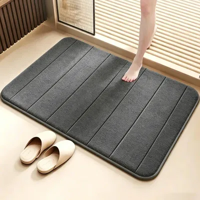 Ultra Soft Absorbent Non-Slip Bath Rug, 40x60/50x80cm, Soft Mat for Bathtub, Shower & Home Decor, Dark Gray