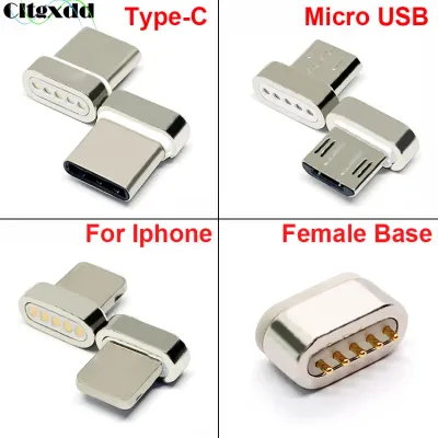 1PCS 5Pin Micro USB Type-C Charging Magnet Connector Magnetic Suction Female Base For PC Laptop Tablet Charging Data Cable