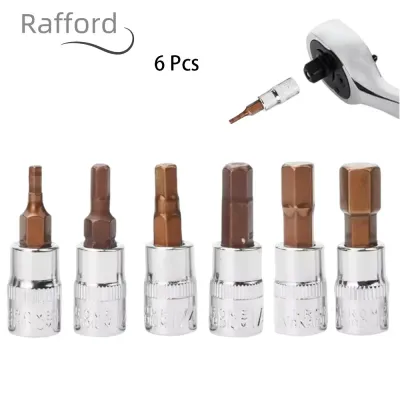 6Pcs 1/4 Inch Screwdriver Bit Socket Set Hex Screw Driver Bits H3-H8 Screwdriver Accessories For Torque Spanner Ratchet Wrench