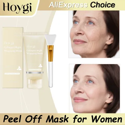 HOYGI Collagen Overnight Wrapping Peel Off Facial Mask Korean Hydrating Moisturizing Mask Anti Aging Face Treatment Soothing