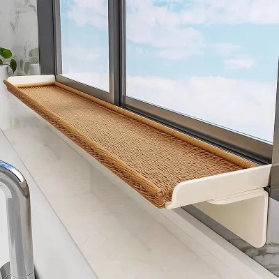 Foldable Kitchen Counter Extender, Wall Mounted Food Prep Shelf, Widened Space-Saving Rack for Windowsill