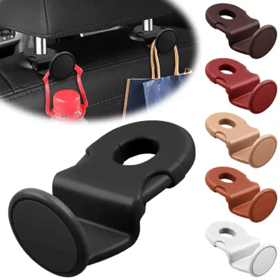 1/2pcs Car Seat Headrest Hook Belt Rope Anti-Slip Storage Hanger Car Seat Hook Durable ABS Rear Headrest Hanger Hidden Organizer