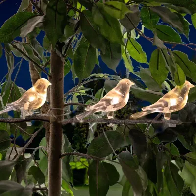 Solar Outdoor Waterproof Bird Light String Courtyard Villa Decorative Light Balcony Luminous Bird for Patio Fence Garden Yard