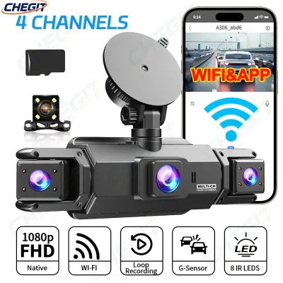 360° Dash Cam for Cars 4 Channels Video Recorder 4*1080P WIFI Car Dvr Front and Rear View Camera 24H Parking Monitor DashCam