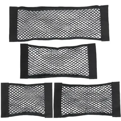 Car Storage Net Stretchable Mesh Pocket Net Magic Elastic Sticker Universal Rear Mesh Trunk Seat Bag Pocket Cage Auto Organizer