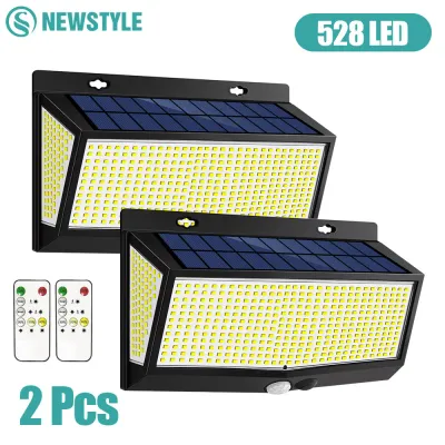 1-2PC Solar Security Lights 176/528 LED Solar Motion Sensor Lights Outdoor IP65 Waterproof Wall Lights Garden Patio Yard Garage