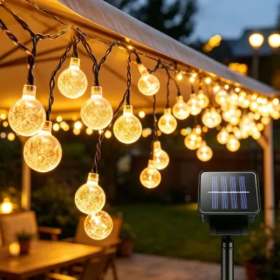 LED Crystal Globe Solar String Lights Outdoor Waterproof Fairy Light Garland Festoon Garden Patio Party Christmas Decoration
