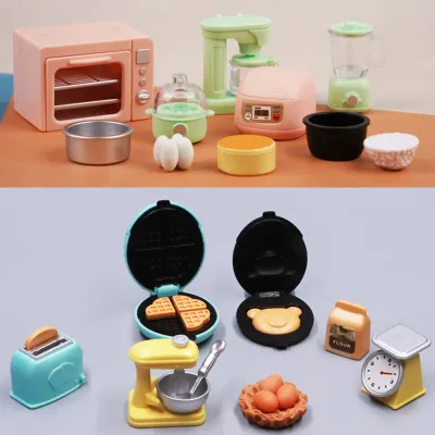 Cooking Set 1:12 Rice Cooker Kitchen Furniture Model Pretend Game Dollhouse Miniature  Scene Cake Toy Children Birthday Gift