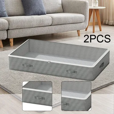 Under Bed Storage Container 30L Easily Access Closet Organizer Low Profile for Quilts Sweaters Wrapping Paper Clothing Blanket