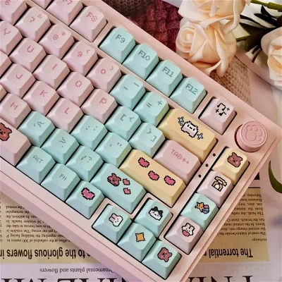 132 Key Elements Like The Little Gem Key Cap Cartoon Cute Cherry Outline Key Cap for Cherry MX 61 68 104 Mechanical Keyboard