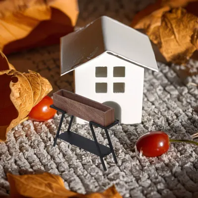 1:12 Scale Miniature Metal Shelf for Dollhouse Iron Display Rack Vintage Style Plant Pot Stand Mini Indoor Furniture Decor