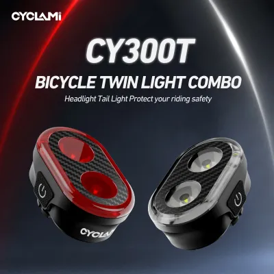 CYCLAMI CY300 Smart Brake Sensing Front Rear Bicycle Light Set Waterproof MTB Road Bike Lights Cycling Accessories