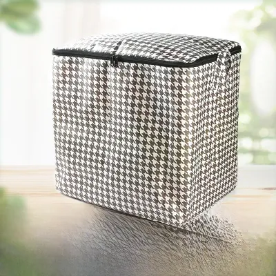 Space Man Pattern Dustproof Quilt Storage Bag Clothes Underbed Organizer Transparent Zipper Non-Woven Fabric Bedroom Use