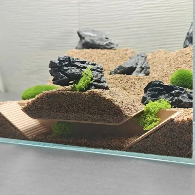 Aquarium Hideouts Shelter, Underground Cave Stepped Tunnel for Fish Shrimp Crab Playing Breeding Spawning, Fish Tank Decoraion