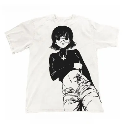 Japanese Light Subculture Hunter X Hunter Small Drop Murasaki Print Cotton Short-sleeved T-shirt Men's and Women's Tops Tees Ins