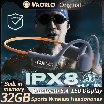 Upgrades Bluetooth 5.4 Bone Conduction Wireless Headphones 30 Meters Depth IPX8 Waterproof Swimming Headsets 32GB RAM MP3 Player