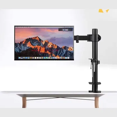 DL-M902-140 full motion rotate grommet clamp base steel single 10"-27" monitor desk bracket double arm desktop support  0-9.9kg