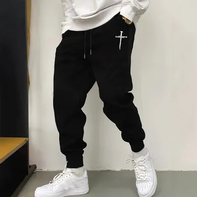 2026 New Arrival Men's Sweatpants High Quality Autumn Winter Daily Casual Sports Jogger Pants Gym Male Cross Printed Trousers