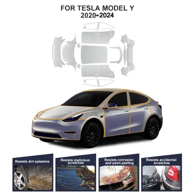 8.5MIL TPU Glossy Matte Car Paint Protection Film For Tesla Model Y 2020 2021 2022 2023 2024 Clear Bra PPF Decal Kit Accessories