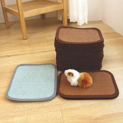 Summer Pet Cooling Mat Straw Mat Multiple Sizes Dogs Cats Rabbit Small Pets Breathable Cool Pad Cool Sleeping Bed Nest Supplies