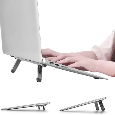 White/Black Foldable Notebook Stand Laptop Holder Portable Adjustable Ergonomic Riser With Cooling For MacBook Lenovo Samsung