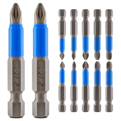 Magnetic Anti-Slip Screwdriver Bits Set PH1 PH2 PH3 PZ1 PZ2 PZ3 Hex Shank Phillips Screw Head Screwdriver Bits Tool Accessory