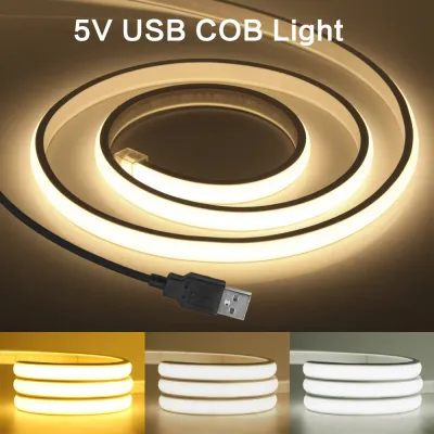 DC5V COB Neon Strip Waterproof 320Leds/M Flexible Ribbon Rope LED Light USB Powered High Brighter FOB LED Strip Home Decor