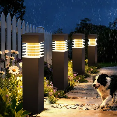 Solar Pathway Lights Waterproof Square LED Garden Lantern for Outdoor Landscape Walkways Patios Lawn Lamps with Ground Stakes