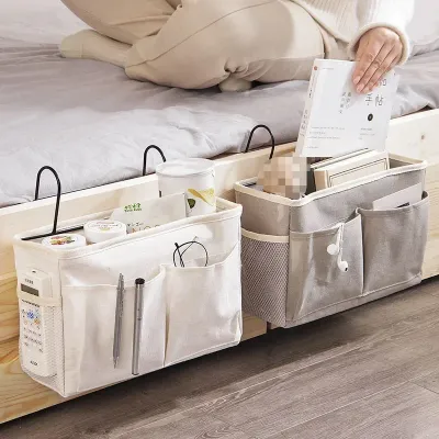 Bedside Storage Rack Dorm Hanging Basket Bed Organizer Caddy Bedroom Wall Mount Pocket Shelf Bunk Bed Accessories Tidy Holder