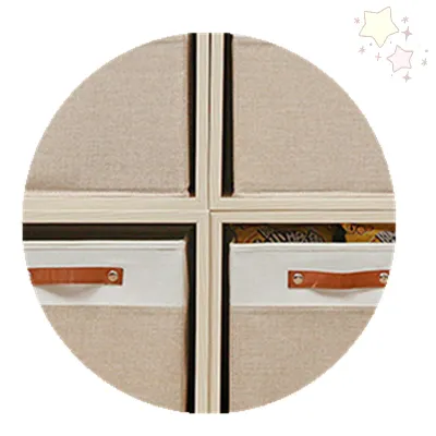 Rattan Storage Basket Linen Fabric Foldable Storage Box Organizer Home Organization Magic Tool Decorative Bin