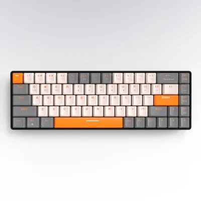 K68 Mini 68-Key Dual Mode Wireless Mechanical Keyboard Hot-Swappable Red Switch for PC iPhone iPad,K68 Keyboard
