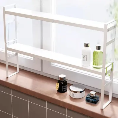 Windowsill Shelf Double Layer - Space Saving Countertop Extender, Kitchen Window Sill Organizer, Widening Board for Desktop