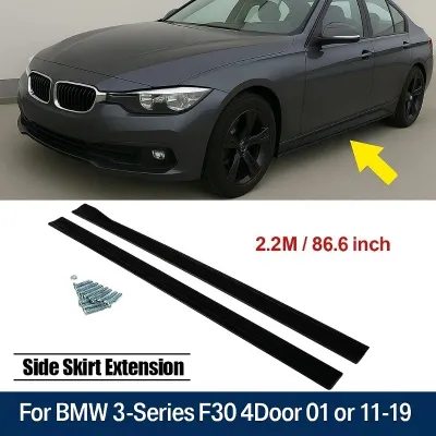 For BMW 3 Series E90 E91 2005-2011 Side Skirt Lip 2.2M 86.6inch 8PCS ABS Splitter Body Kit Trim Tuning Exterior Accessories