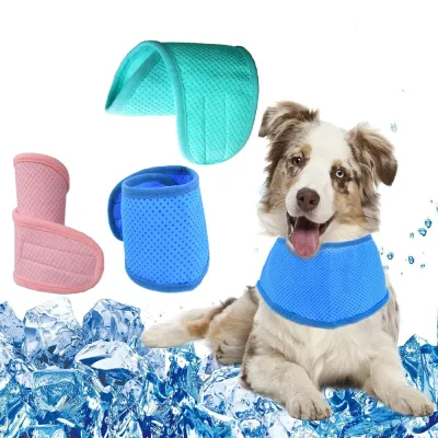 Pet Dog Cat Summer Collar Cooling Dogs Collars for Summer Pet Ice Neck Bandana Triangle Scarfs Dog Cat Ice Collar