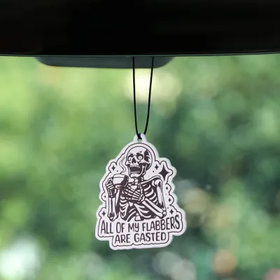 Halloween Skeleton Car Aromatherapy Tablets Car Interior Fragrance Pendant Air Freshener Rearview Mirror Hanging Decoration