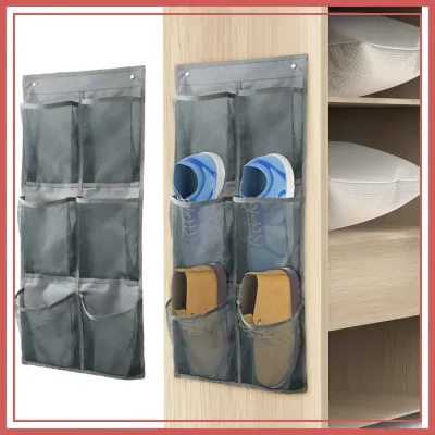 Wall Mounted Shoe Rack 2Pack, Store 6 Pairs Sneakers, Sticky Hanging Mounts, Shoe Holder Organizer Shelf, Door Hangers
