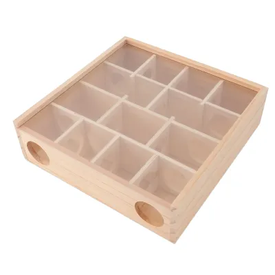 Hamster Tunnel Maze with Cover Wooden Interactive Hamster Hideout Tunnel Exploration Toy for Mice Small Gerbil Hamsters