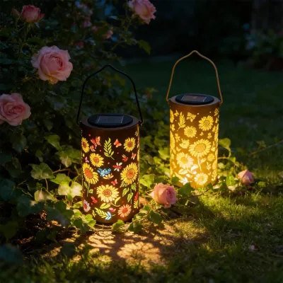 Colorful Solar Sunflower Lantern Waterproof Outdoor Glow Shadow Light Solar Powered for Pathway Lawn Garden Yard Night Decor