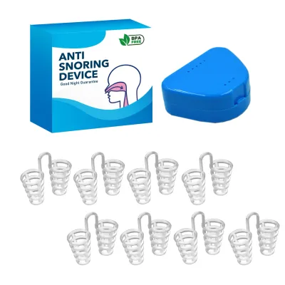 8PCS Anti Snoring Breathe Easy Sleep Nose Clip Snore Stopper Aid Nasal Dilators Device Congestion Aid No Strips Cones