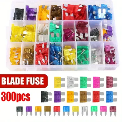 300Pcs Car Fuse Assortment Kit 150 Blade Standard Auto Fuse and 150 Mini Car Fuse with Fuse Puller for RV Camper Boat Truck